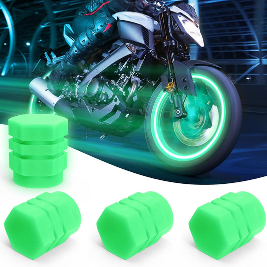 اغطية صمامات السيارة، للتوهج في الظلام 4 قطع